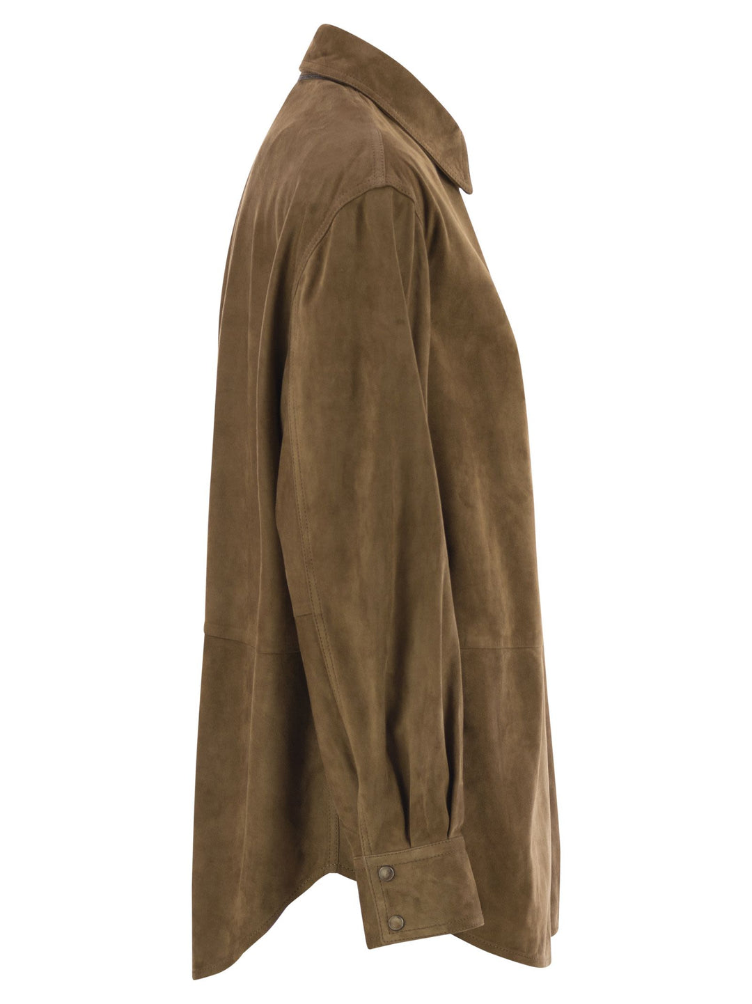 Brunello Cucinelli Women Suede Shirt With Jewellery