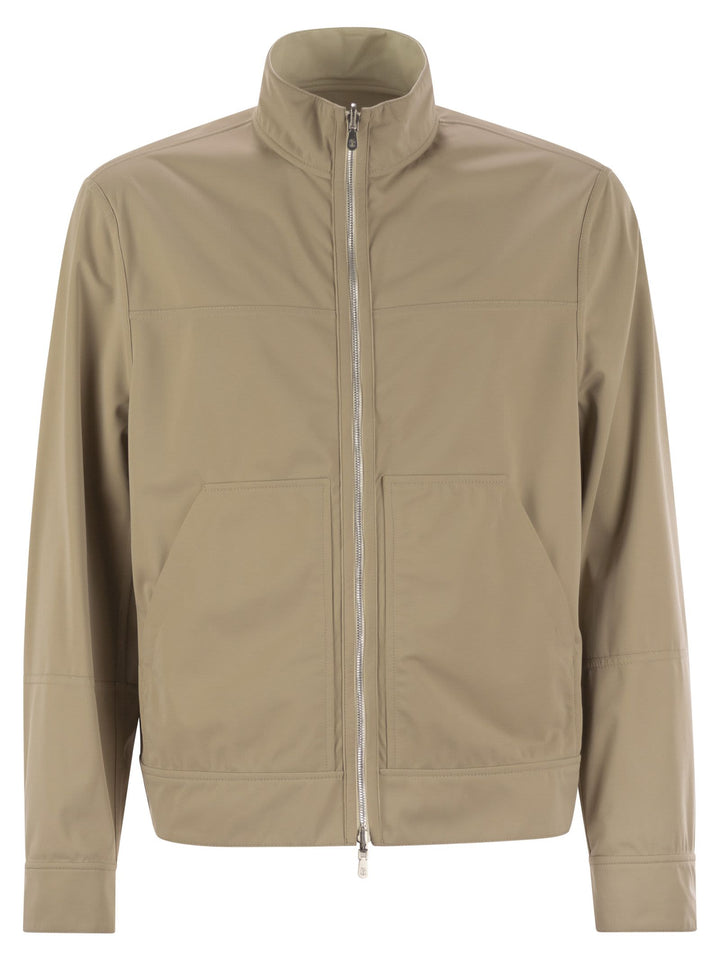 Brunello Cucinelli Men Reversible Bomber Jacket In Membrane Nappa Leather