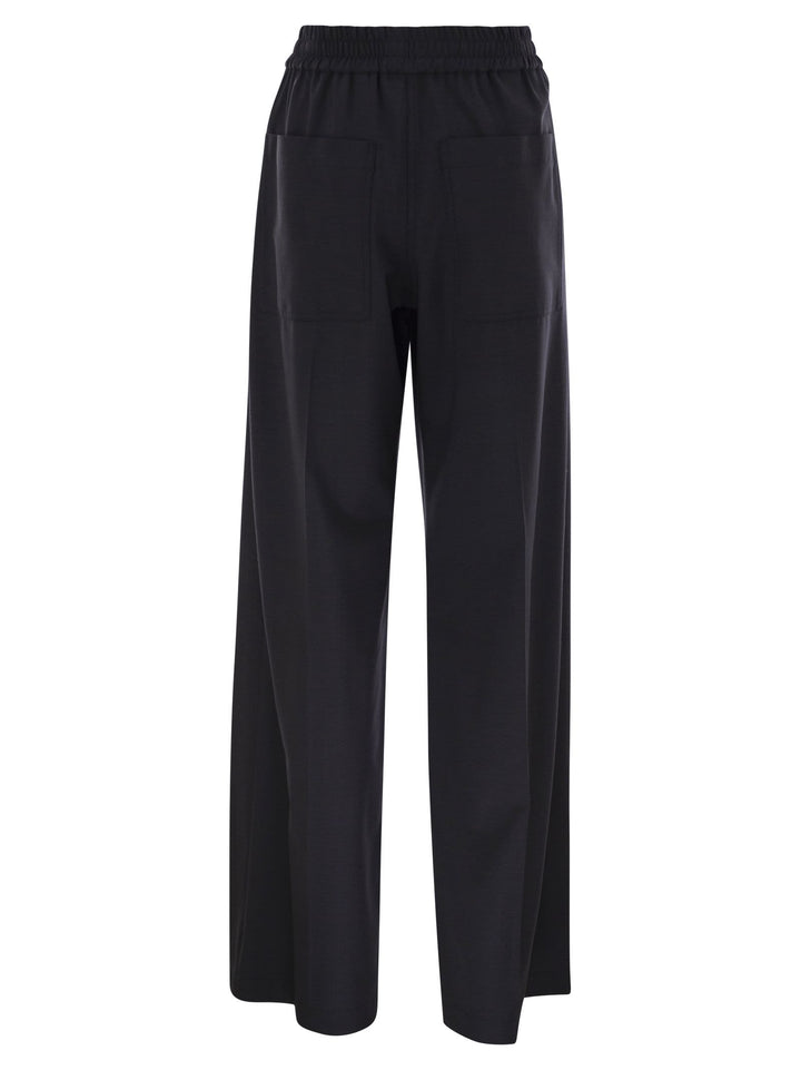 Brunello Cucinelli Women Tropical Luxury Wool Loose Trousers