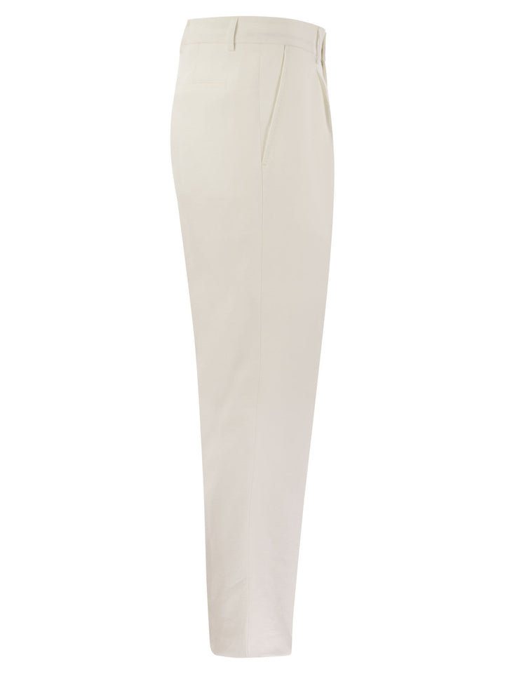 Brunello Cucinelli Men Leisure Fit Linen Trousers With Darts