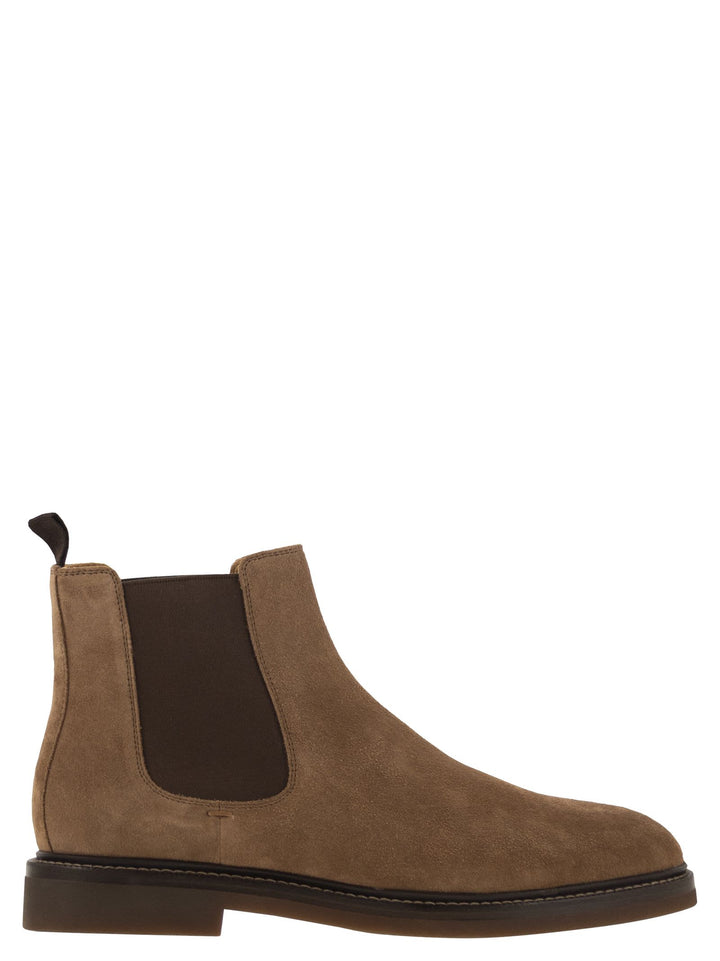Brunello Cucinelli Men Chelsea Boot In Suede