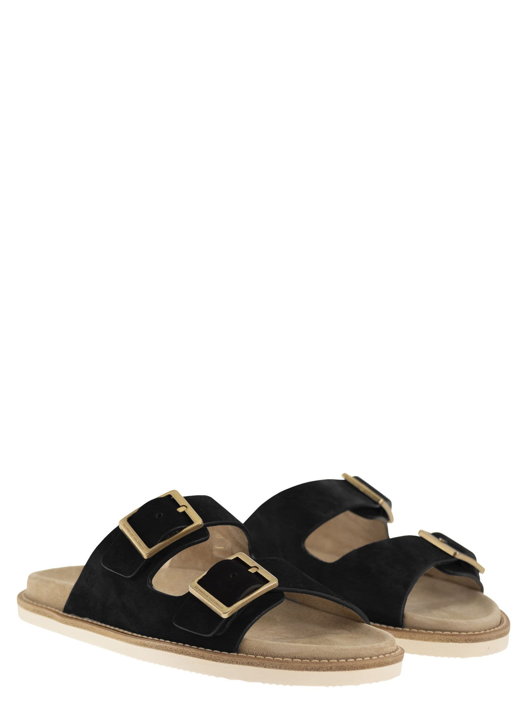 Brunello Cucinelli Urban Slides In Washed Suede