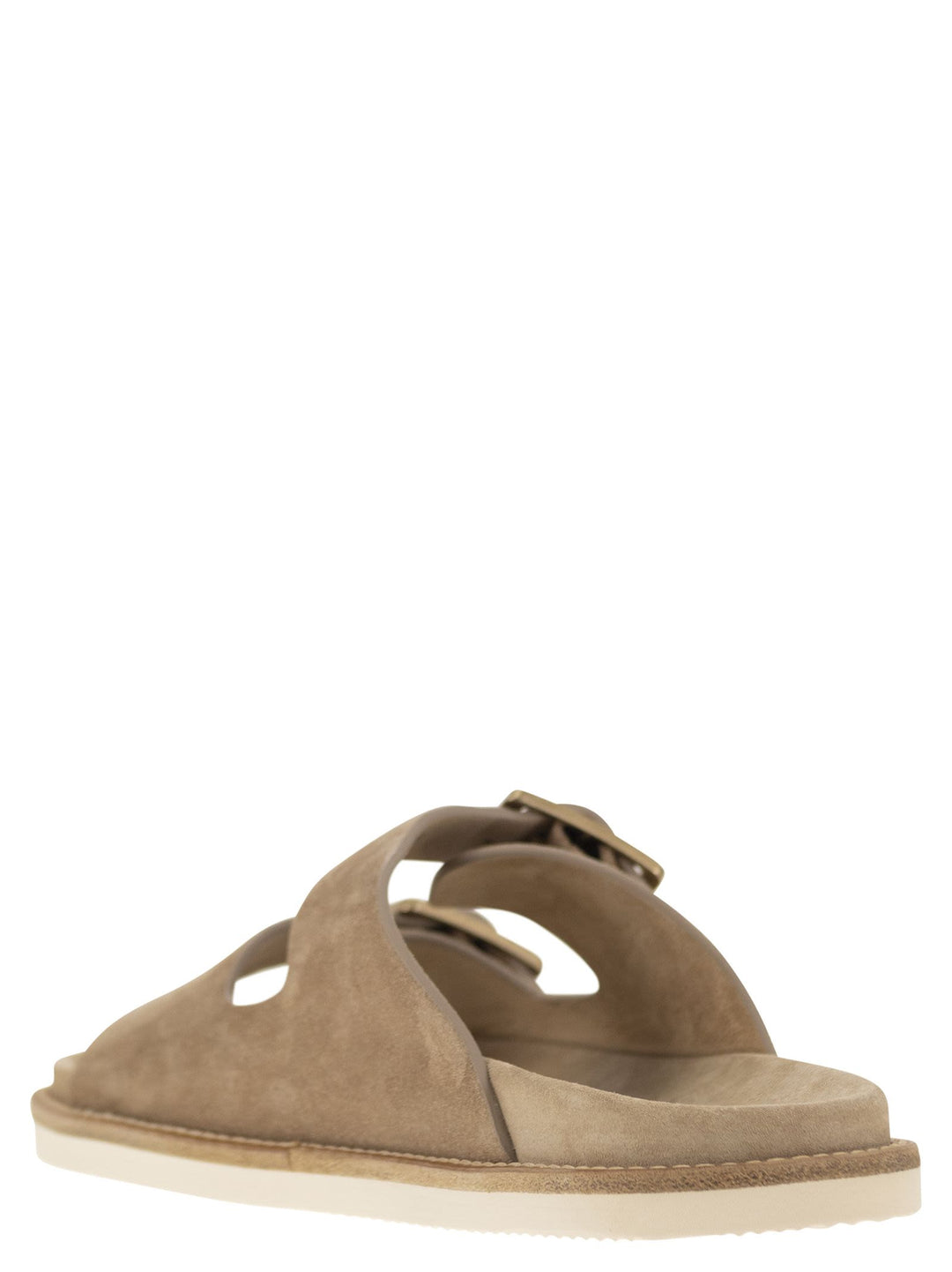 Brunello Cucinelli Urban Slides In Washed Suede