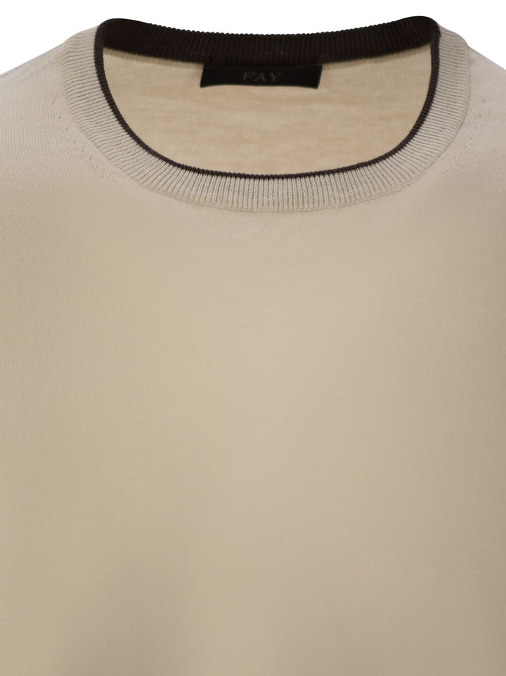 Fay Men Cotton Crew-Neck Jumper