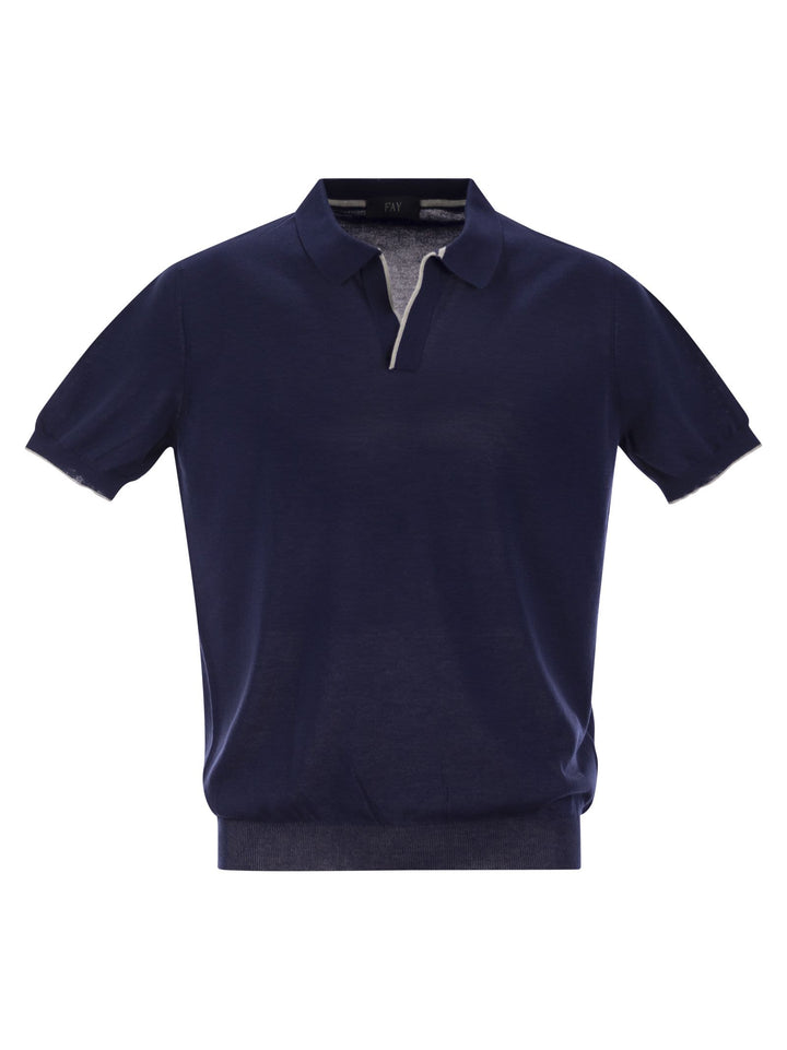Fay Men Cotton Buttonless Polo Shirt