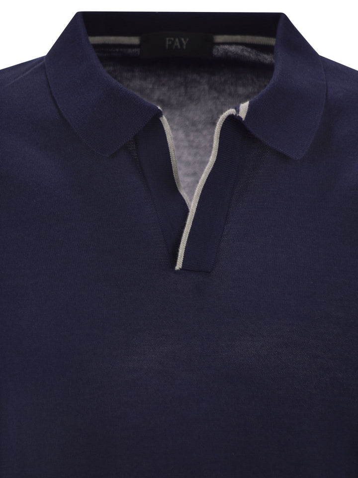 Fay Men Cotton Buttonless Polo Shirt