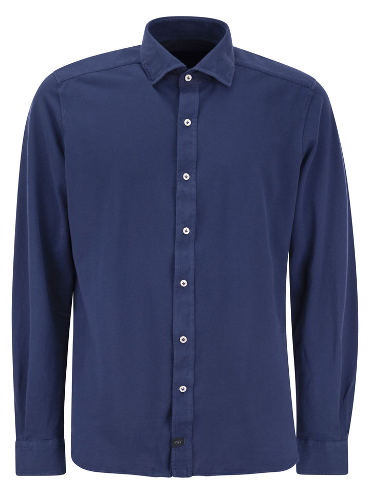 Fay Men Cotton French Collar Shirt