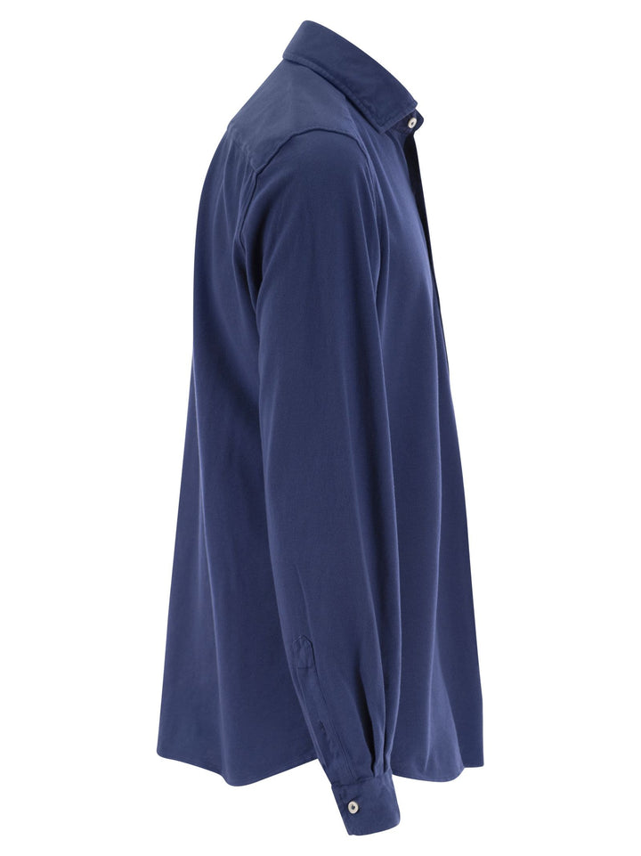 Fay Men Cotton French Collar Shirt