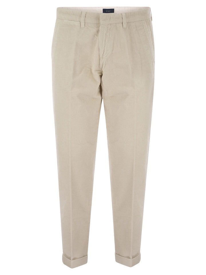 Fay Men Slim Corduroy Trousers