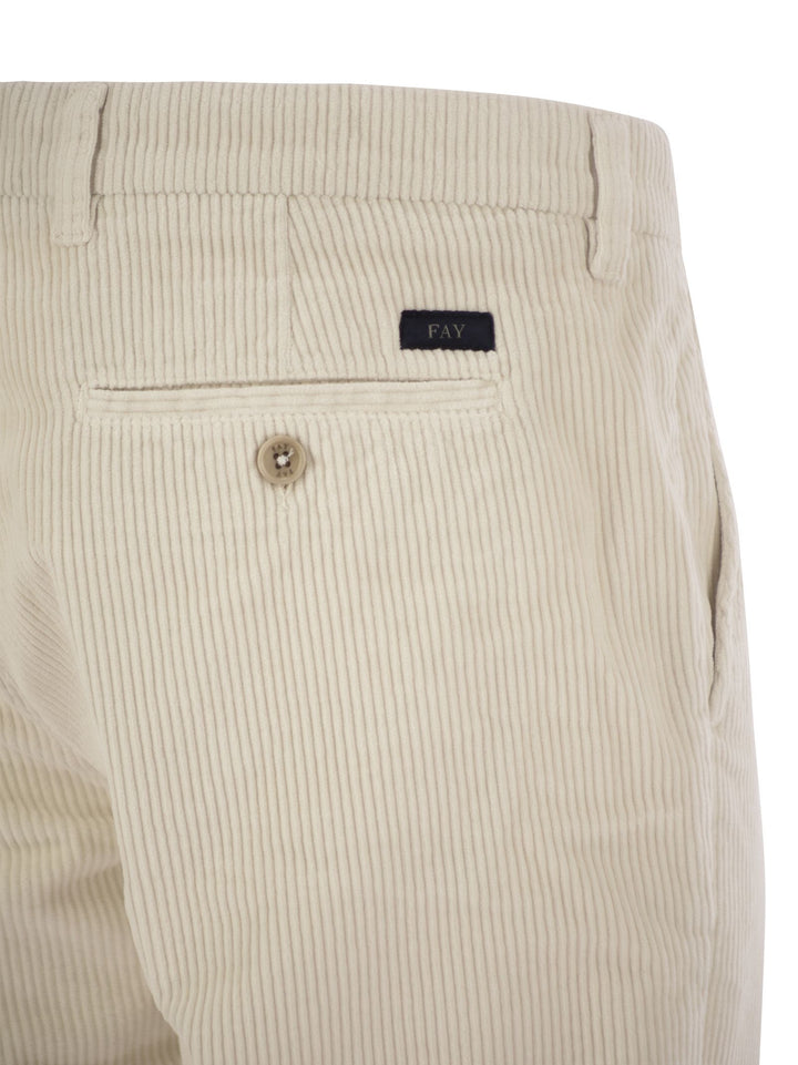 Fay Men Slim Corduroy Trousers