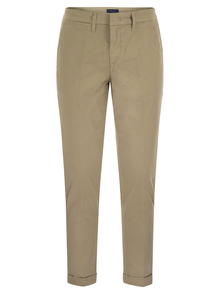 Fay Men Stretch Gabardine Slim Trousers