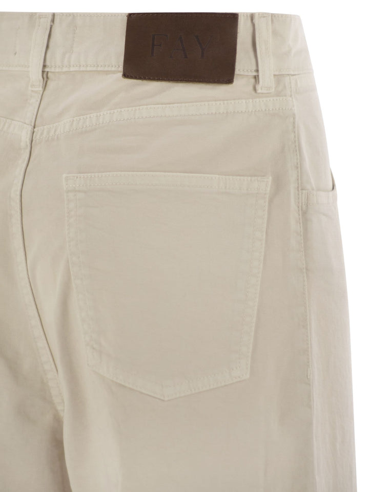 Fay Women 5-Pocket Trousers In Stretch Cotton Drill