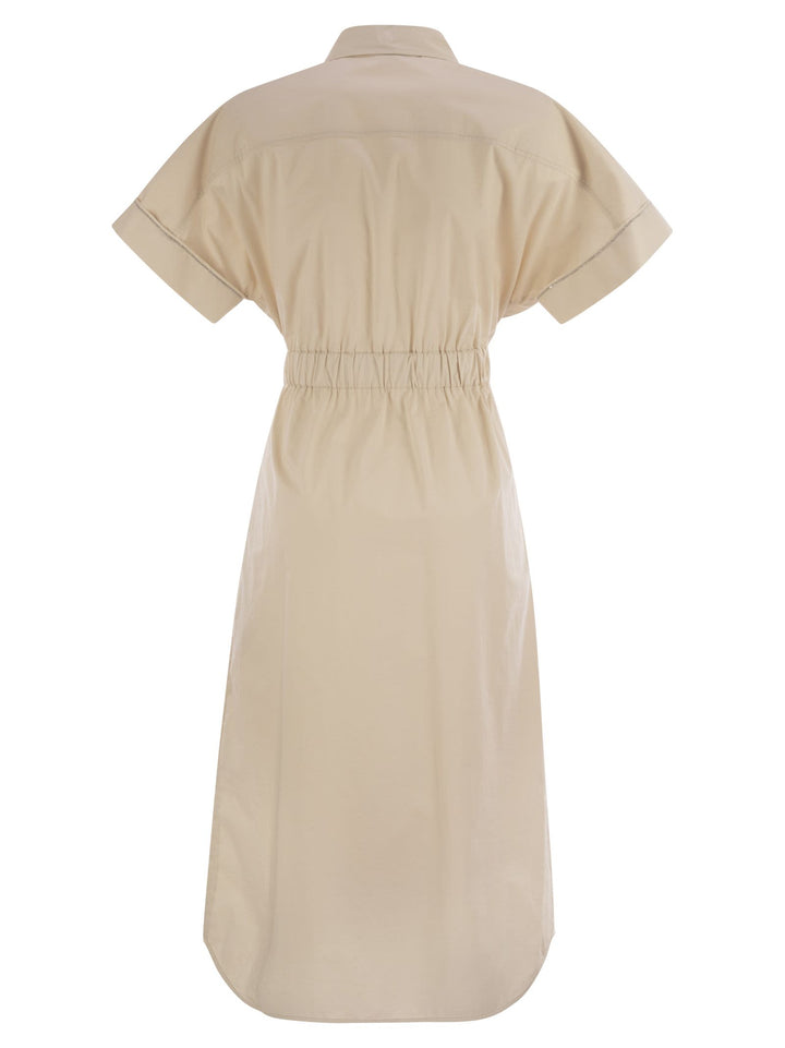 Peserico Women Light Stretch Cotton Satin Chemisier Dress