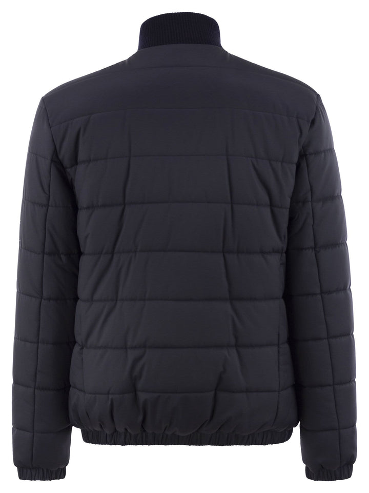 Kiton Men Technical Fabric Bomber Jacket