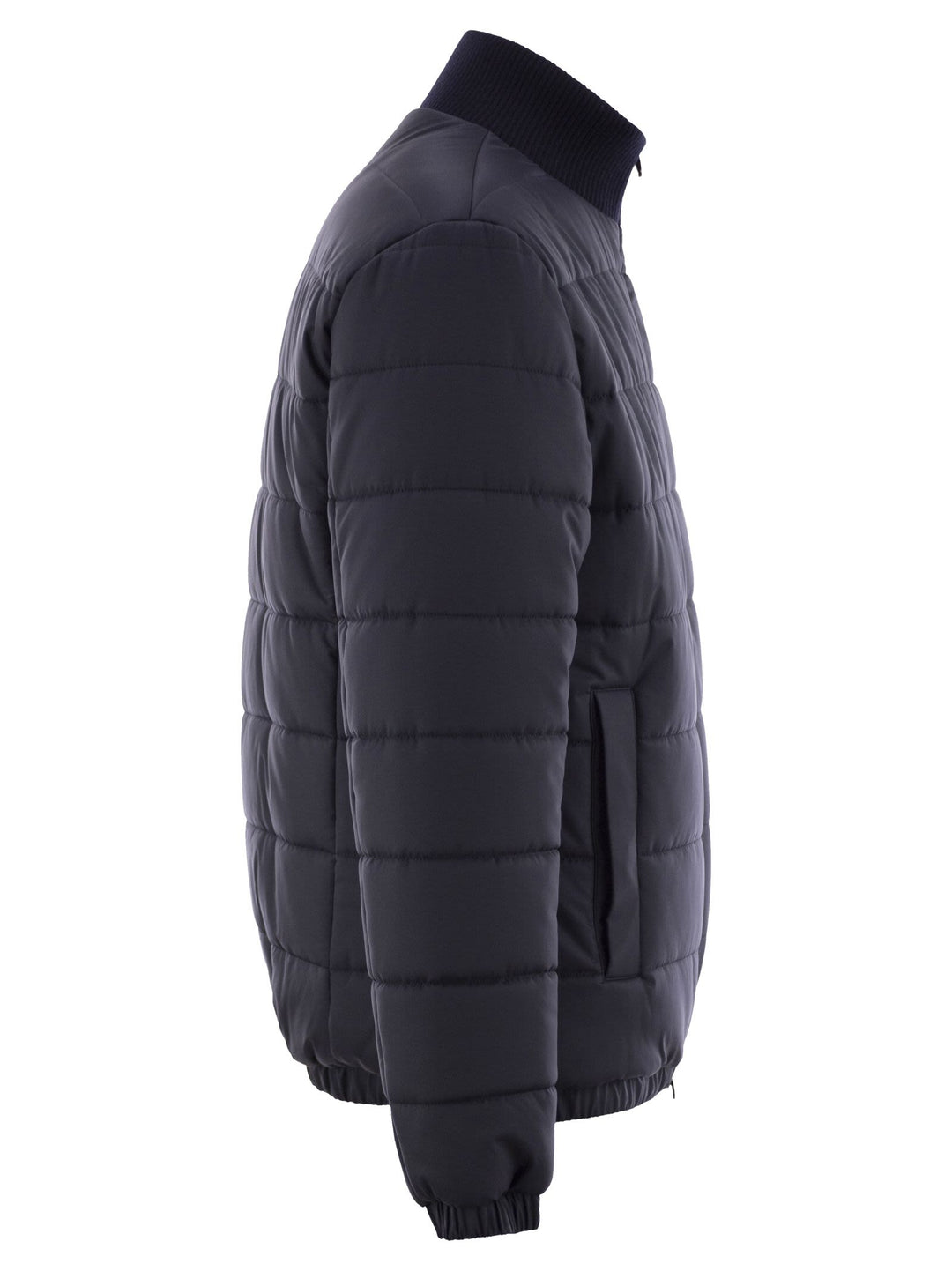 Kiton Men Technical Fabric Bomber Jacket