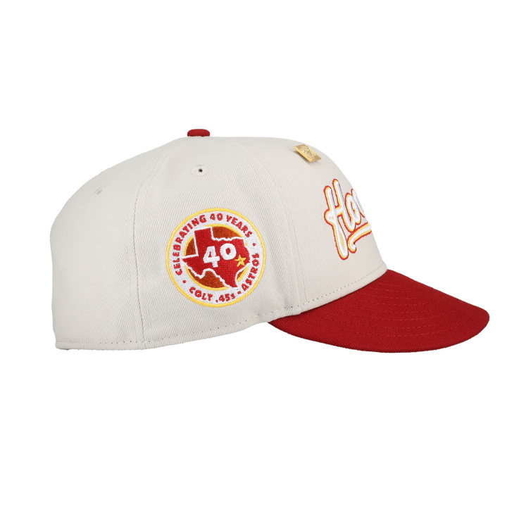 Houston Astros April 4th Collection 40 Years Patch Fitted Hat