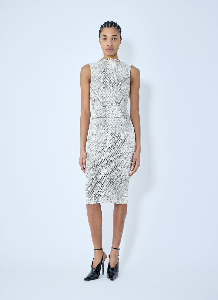 Alexander Wang Women Snake-Print Embossed Midi Skirt