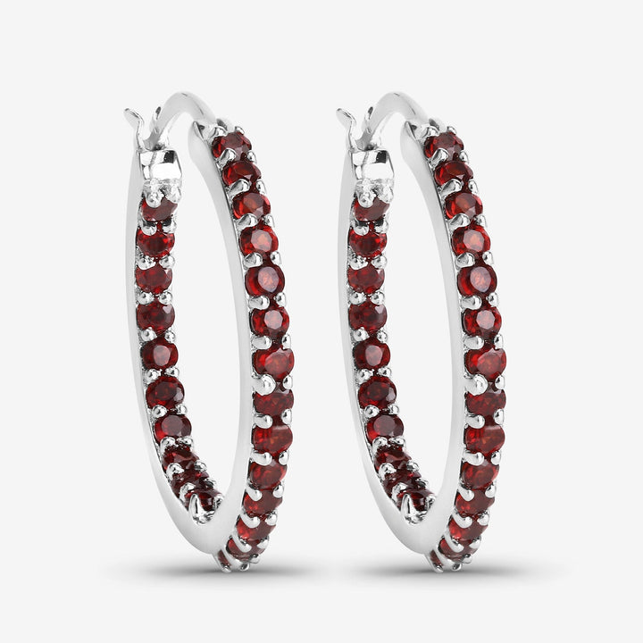 1.92 Carat Genuine Garnet .925 Sterling Silver Earrings