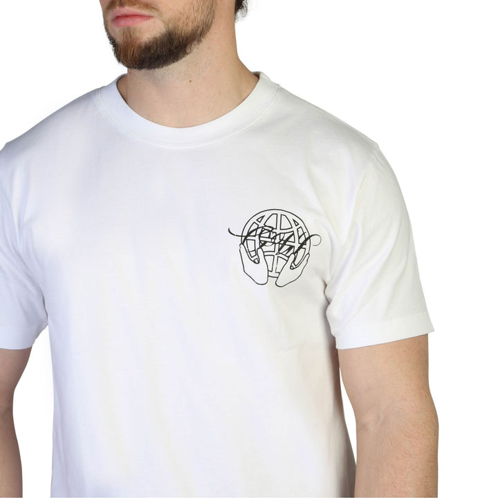 Off-White men's white and black rear logo T-shirts