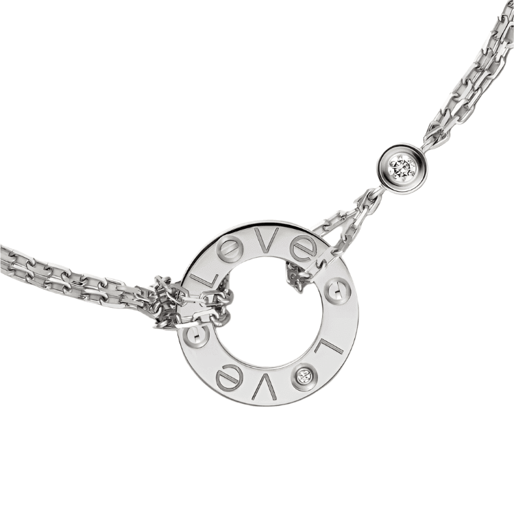 Cartier Love Bracelet, 18k White Gold, 2 Diamonds