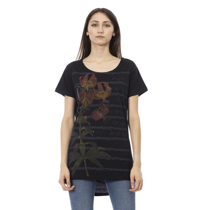 Trussardi Action women's black graphic printT-shirts