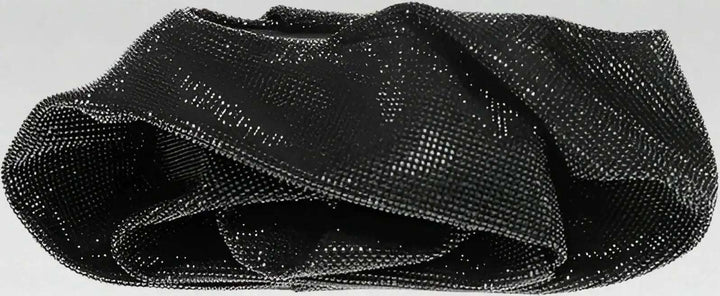 BURBERRY black Leather ROSE Clutch with All-Over Rhinestones