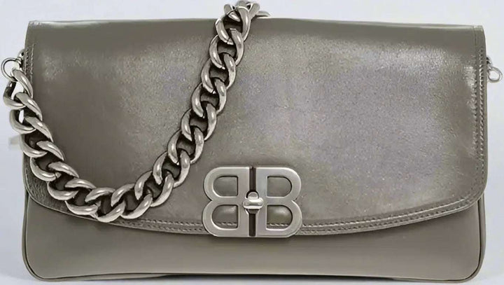 Balenciaga Leather SOFT FLAP Shoulder Bag with Chain strap carry