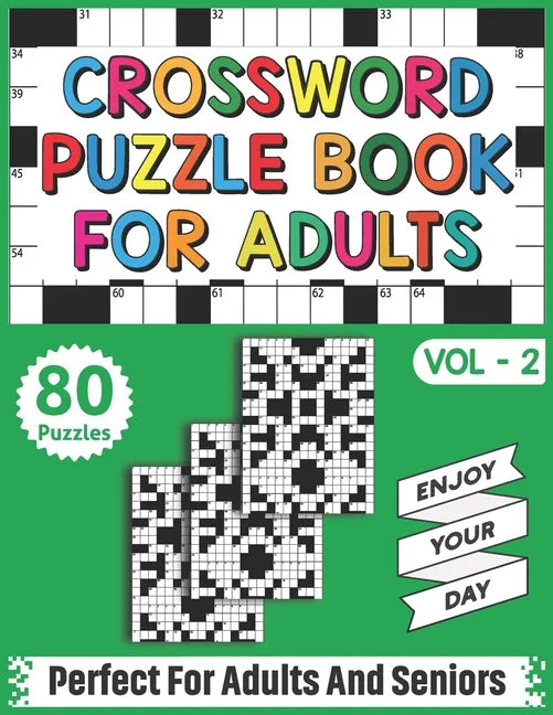 Crossword Puzzle Book For Adults: 80 Easy-To-Read Crossword Puzzles Book For Adults Women Men Medium To Difficult Level - Paperback