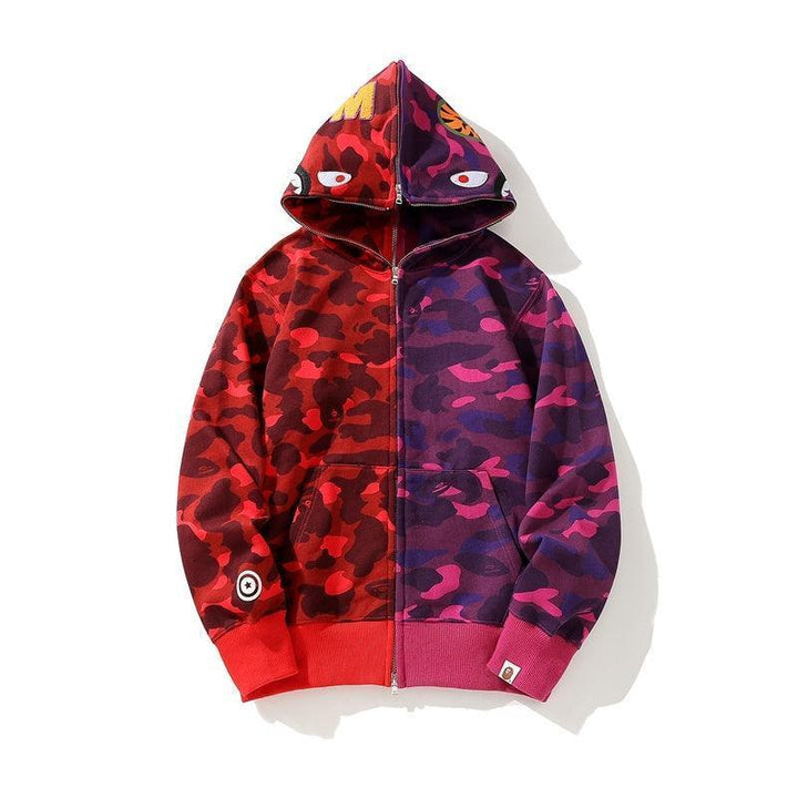 BAPE Color Camo Crazy Shark Full Zip Hoodie