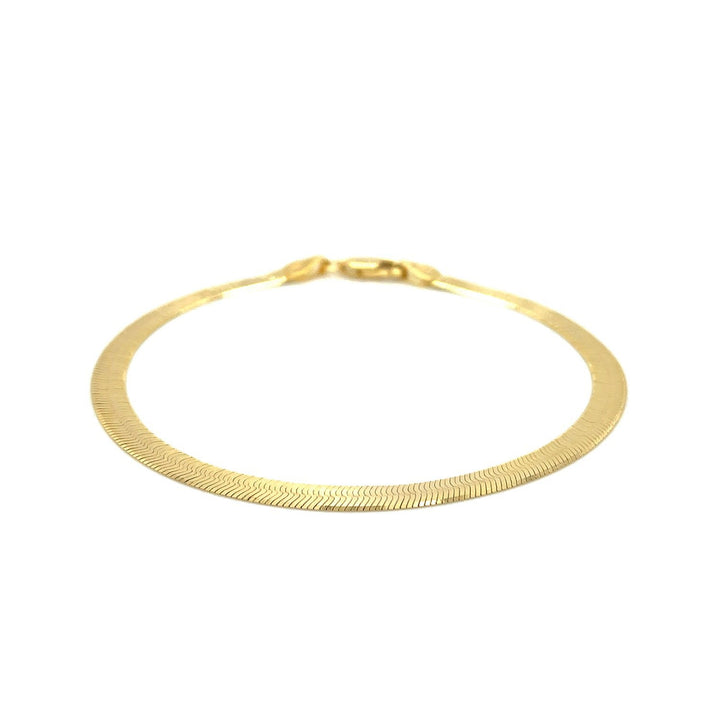 4.0mm 14k Yellow Gold Super Flex Herringbone Bracelet