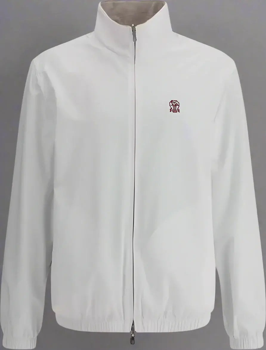 Brunello Cucinelli men's white/beige Reversible waterproof Jacket