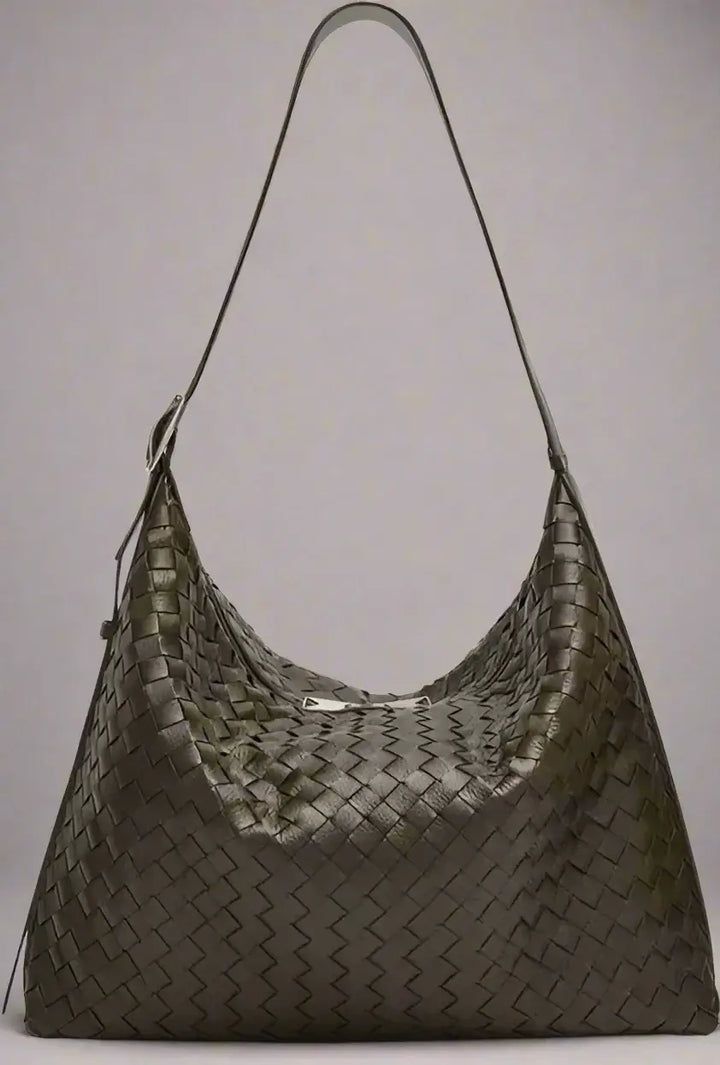 BOTTEGA VENETA chocolate unisex Traveller Medium Intrecciato Leather Hobo Bag