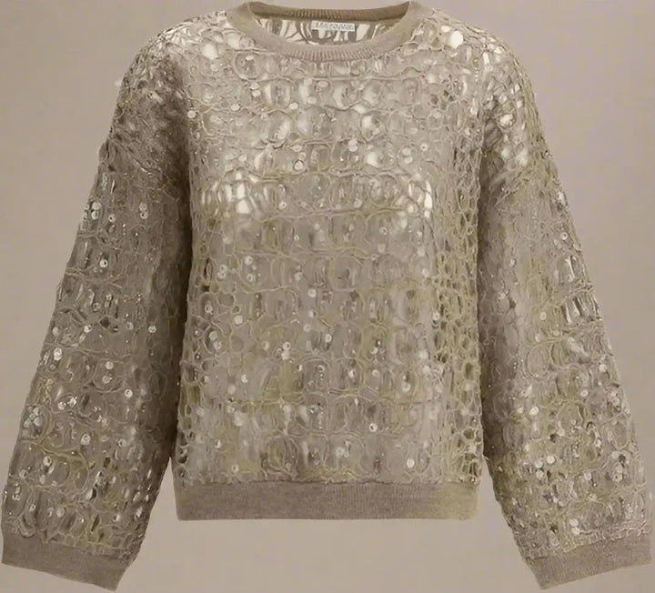 Brunello Cucinelli women's brown Sequined Sweater
