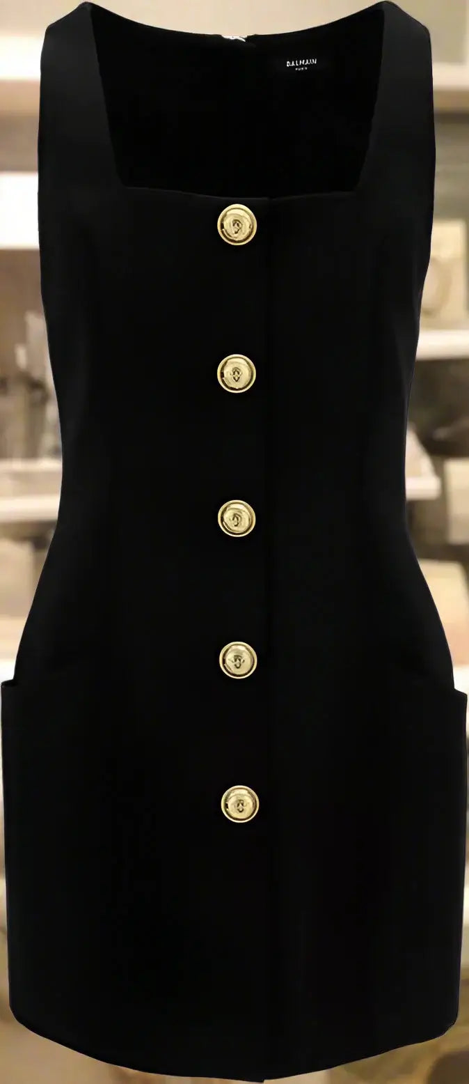 BALMAIN Black Wool Women Dress