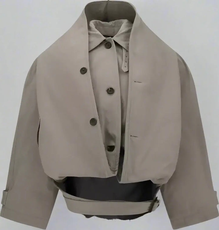 BALENCIAGA women's beige Reverse hooded Trench Coat