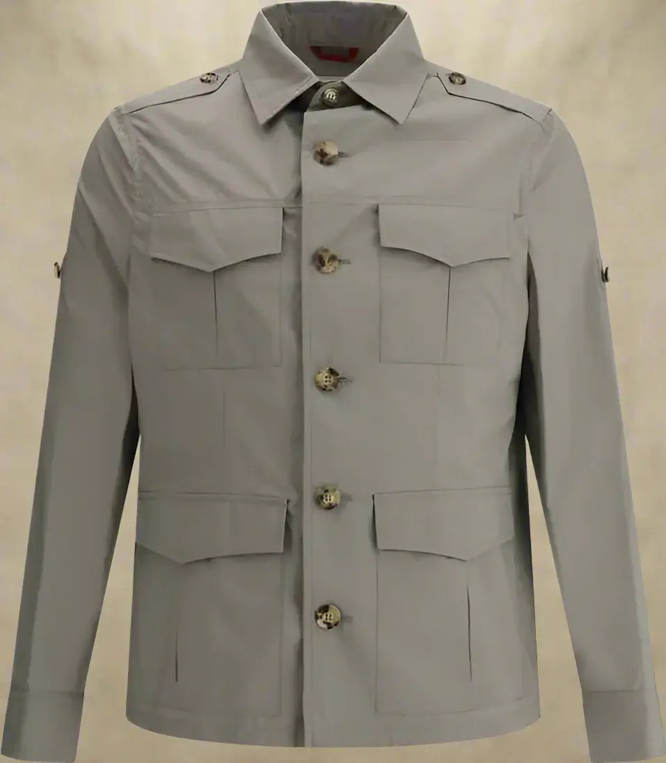 Brunello Cucinelli men's grey Waterproof button up Jacket