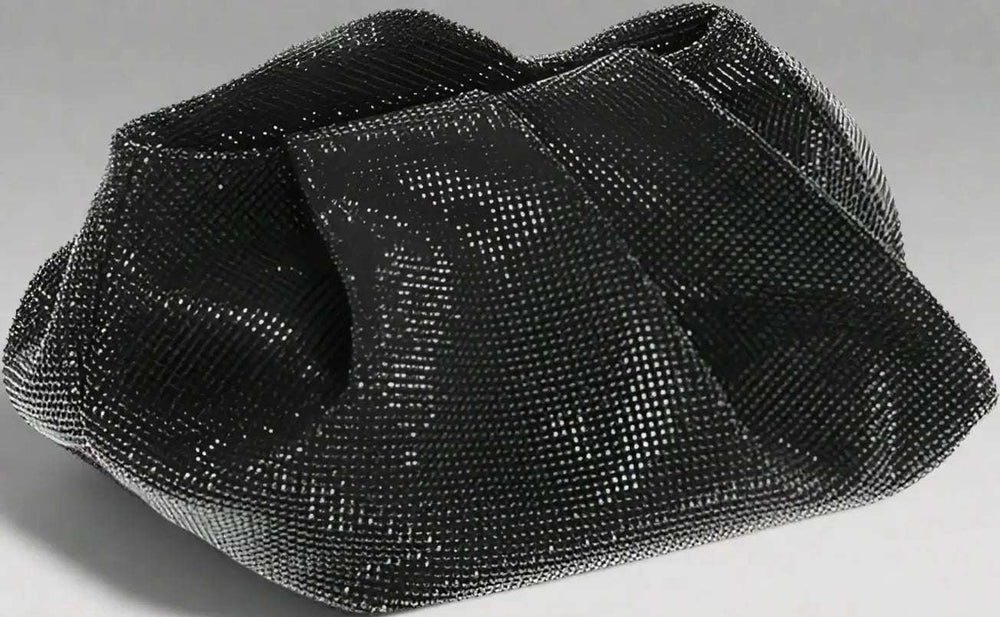 BURBERRY black Leather ROSE Clutch with All-Over Rhinestones