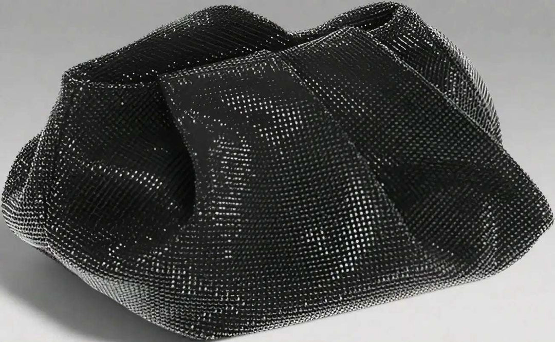 BURBERRY black Leather ROSE Clutch with All-Over Rhinestones