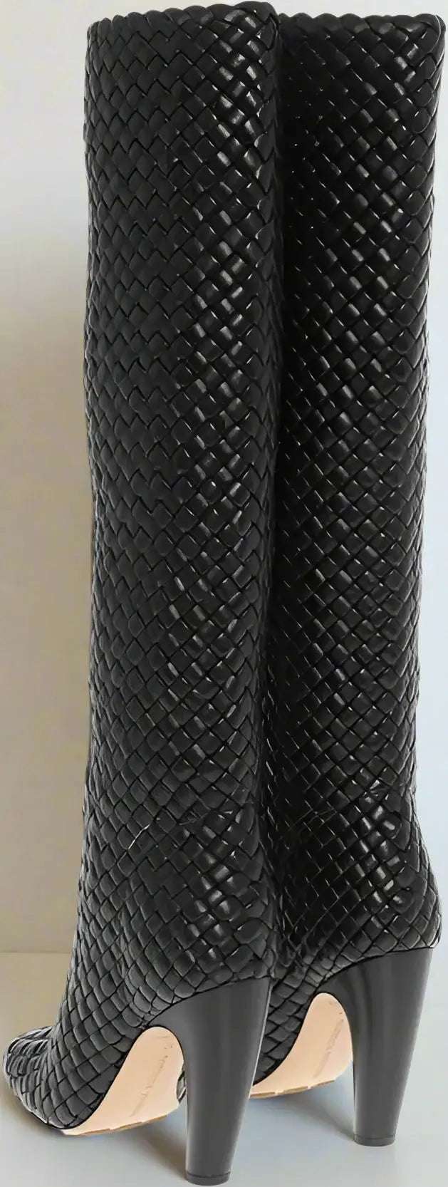 Bottega Veneta Woven Leather CANALAZZO Under the Knee Boots 10cm