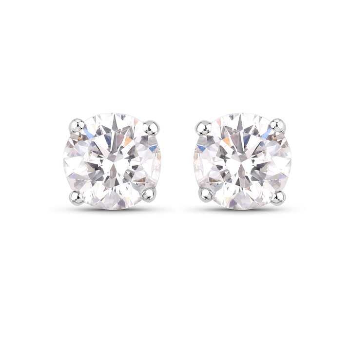 0.54 Carat Genuine White Diamond 14K White Gold Earrings