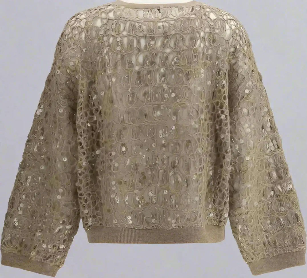 Brunello Cucinelli women's brown Sequined Sweater