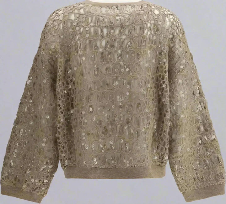 Brunello Cucinelli women's brown Sequined Sweater