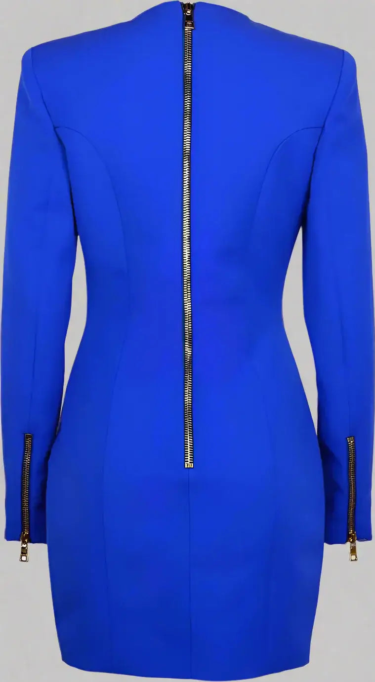 BALMAIN royal Blue Wool Dress