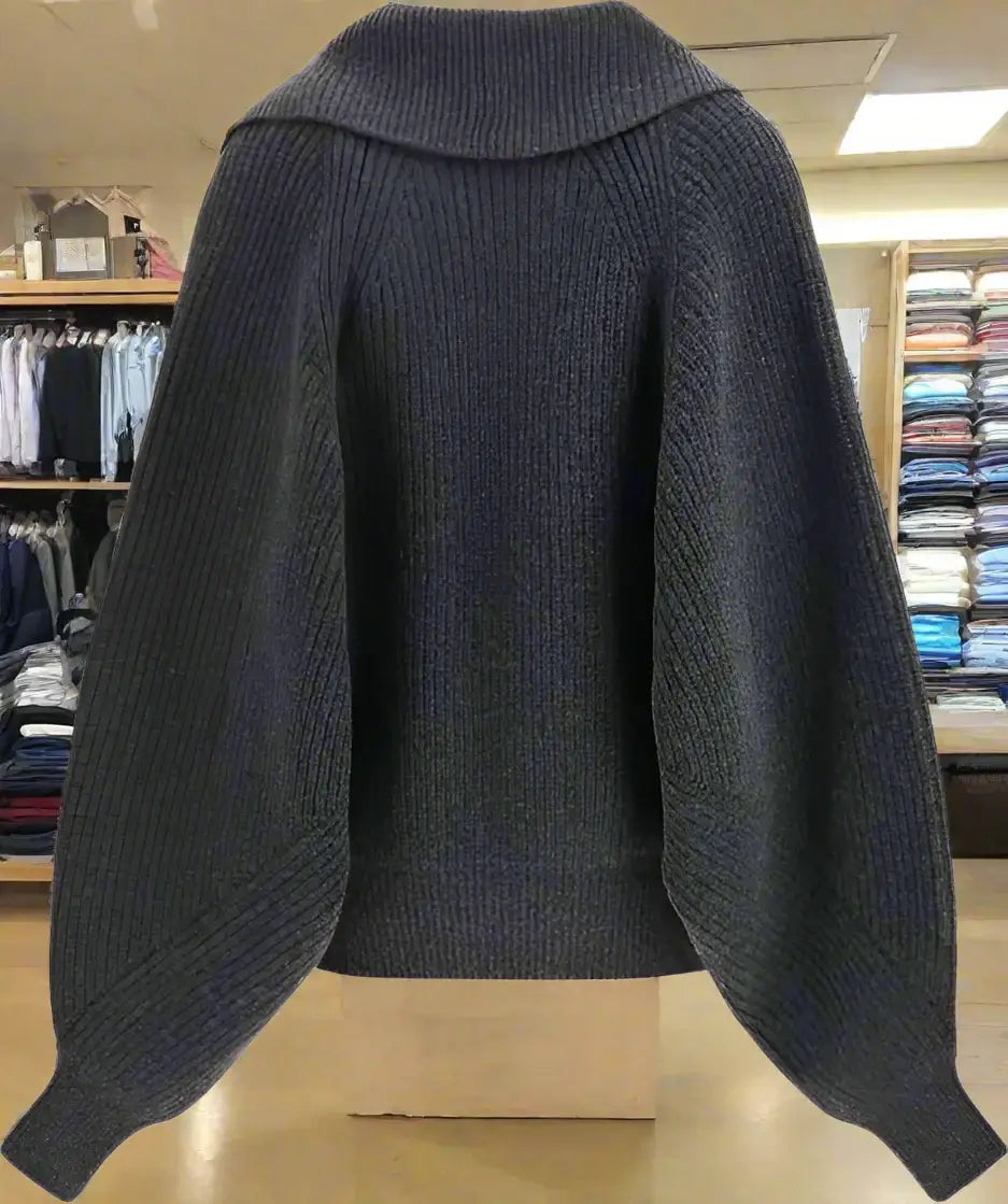 Dark gray sweater on a white background