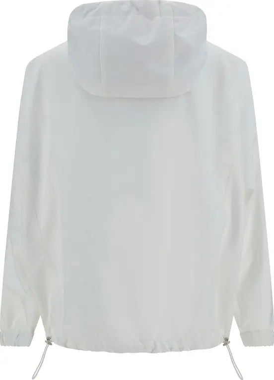 White jacket with a hood on a white background
