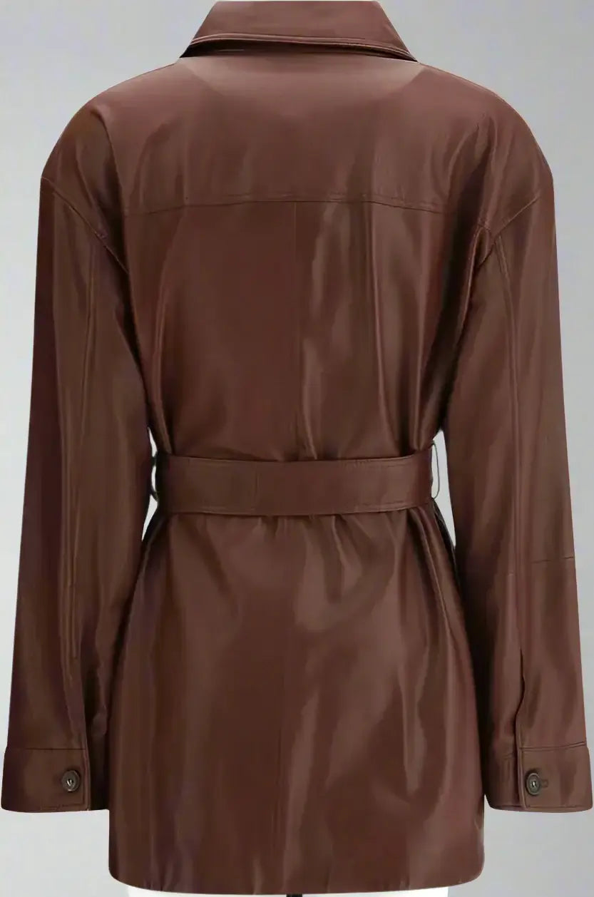 Brunello Cucinelli Saharan belted, button up leather Jacket