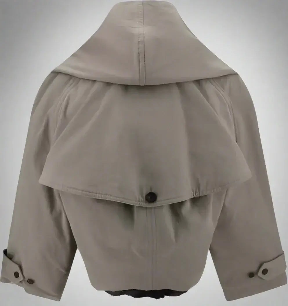 BALENCIAGA women's beige Reverse hooded Trench Coat