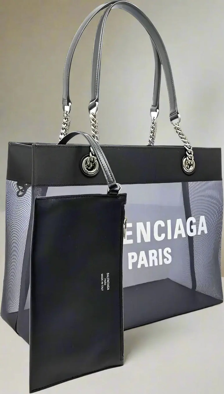 Balenciaga Duty Free leather graphic print Shopper Bag