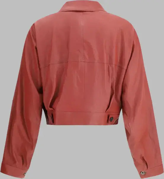 Brunello Cucinelli women's red Leather Jacket