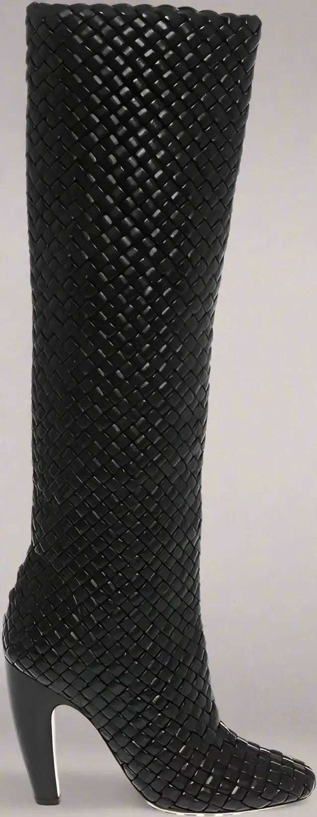 Bottega Veneta Woven Leather CANALAZZO Under the Knee Boots 10cm